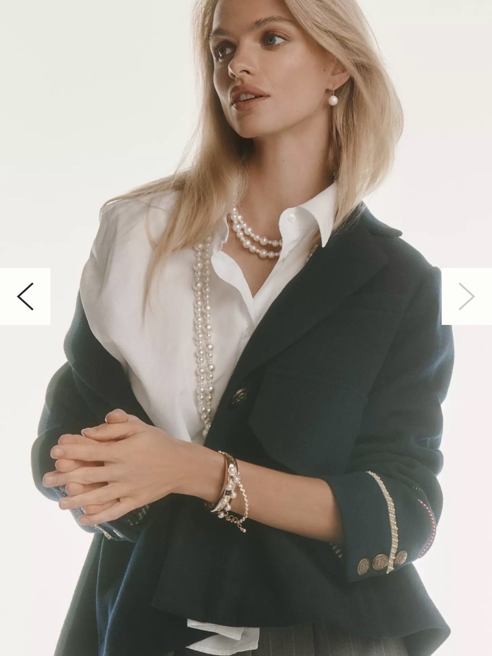 Maeve Navy Coat with Striped Lining